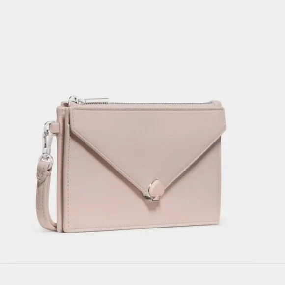 Kate Spade Yours Truly Envelope Wristlet Clutch Heart Wallet - Powdered Sugar - Picture 6 of 8